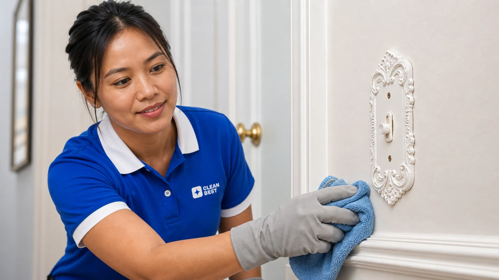 Clean Best cleaner working through the kitchen of a home in Penrith NSW